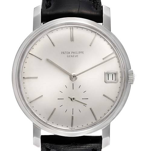 Photo of Patek Philippe Calatrava White Gold Vintage Mens Watch 3445 Pouch Papers
