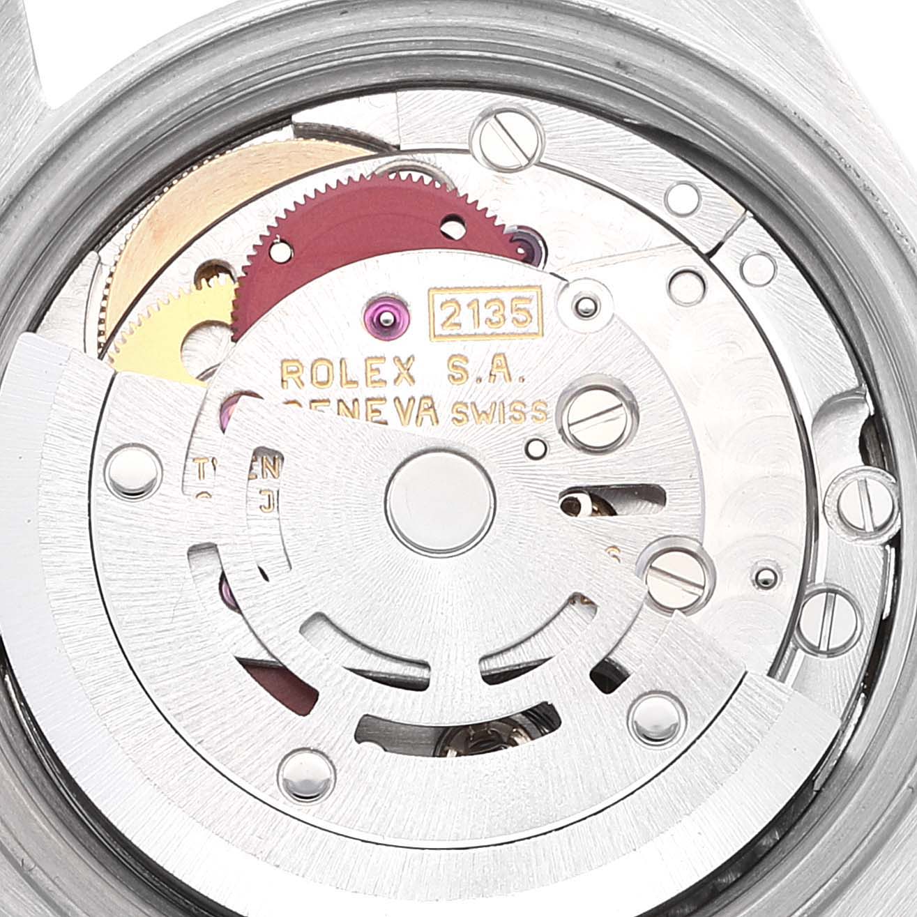 This image shows the internal mechanism and parts of a Rolex Datejust 69173 Women's Steel and Gold (two tone) Champagne Dial 69173 Women's Steel and Gold (two tone) Champagne Dial watch movement.