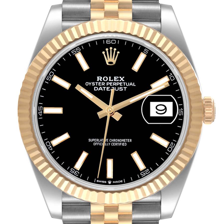 Rolex Datejust 41 Steel Yellow Gold Black Dial Mens Watch 126333 Box Card ADD TWO LINKS SwissWatchExpo