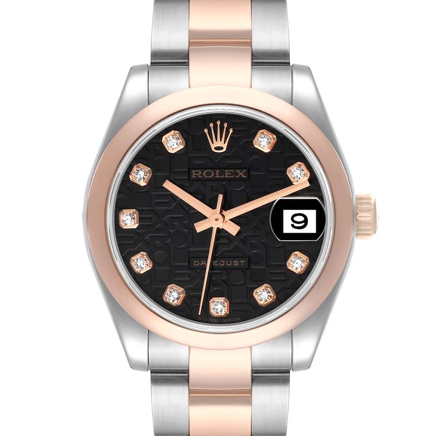 Rolex Datejust Midsize Steel Rose Gold Diamond Ladies Watch 178241 Box Papers SwissWatchExpo