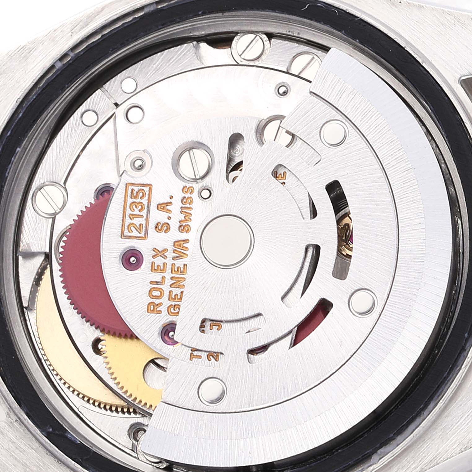 This image shows the movement mechanism of the Rolex Datejust 69173 Women's Steel and Gold (two tone) Champagne Dial 69173 Women's Steel and Gold (two tone) Champagne Dial watch, viewed from the back.