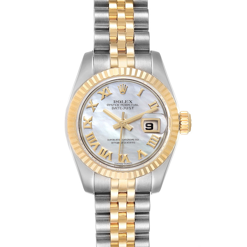 Rolex Datejust Steel Yellow Gold Mother of Pearl Ladies Watch 179173 SwissWatchExpo