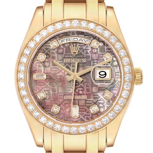 Photo of Rolex Day-Date Masterpiece Mother Of Pearl Yellow Gold Diamond Watch 18948