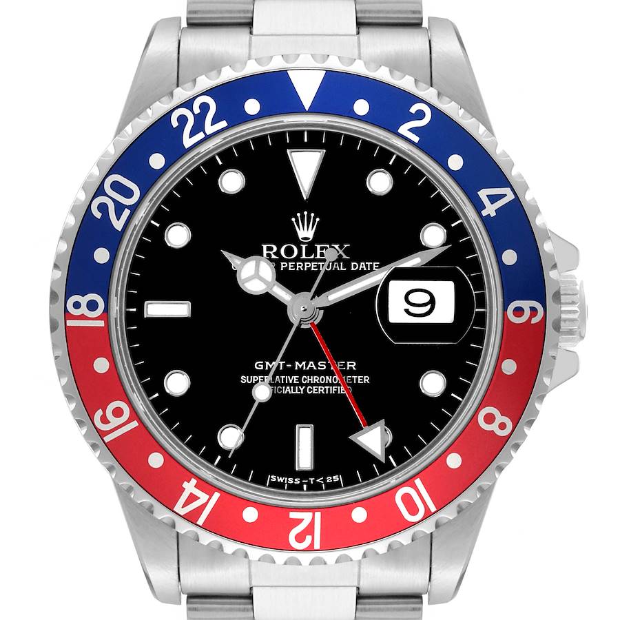 Rolex GMT Master 40mm Blue Red Pepsi Bezel Steel Mens Watch 16700 SwissWatchExpo