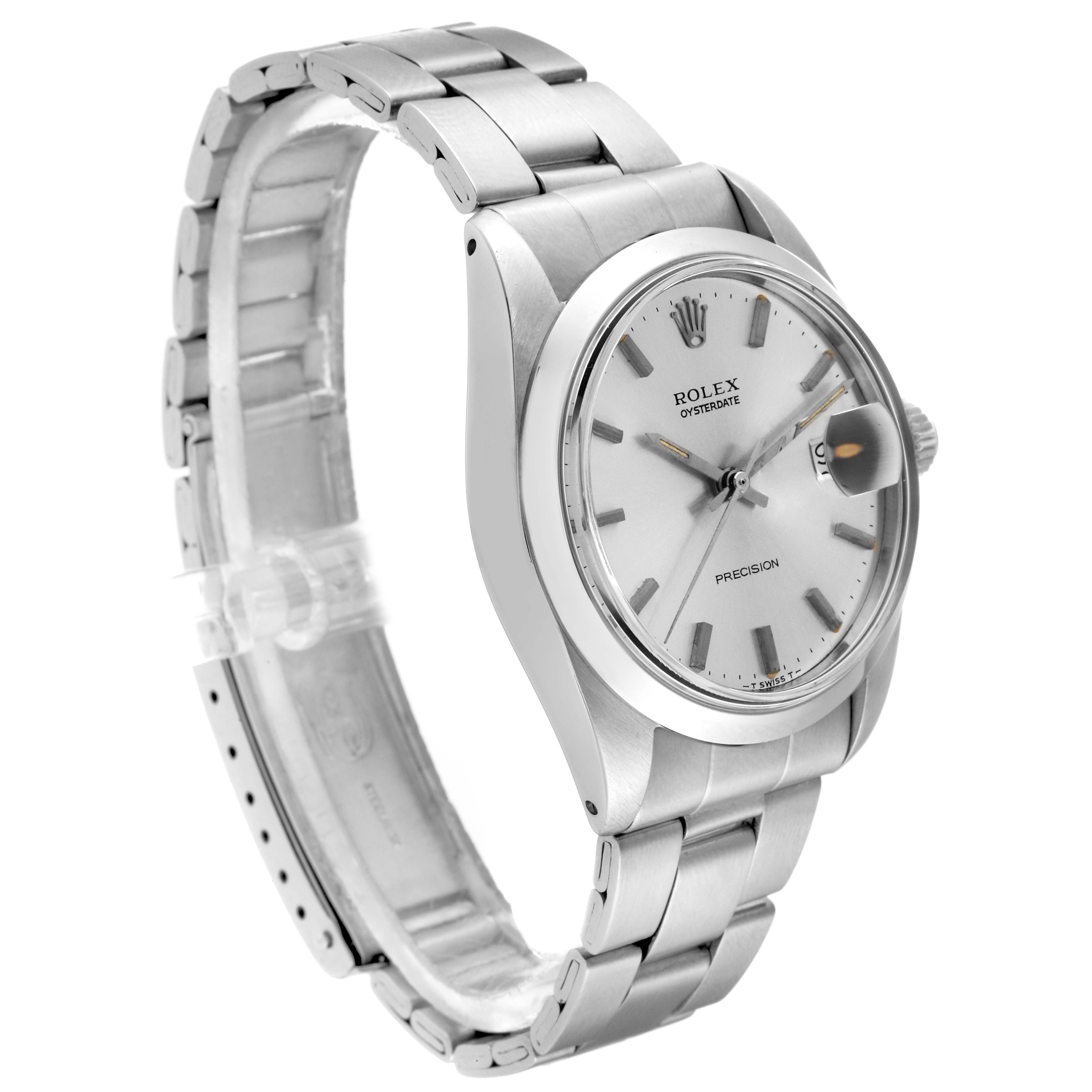 The Vintage Collection Rolex watch is shown at a slight side angle, displaying its full bracelet and face.