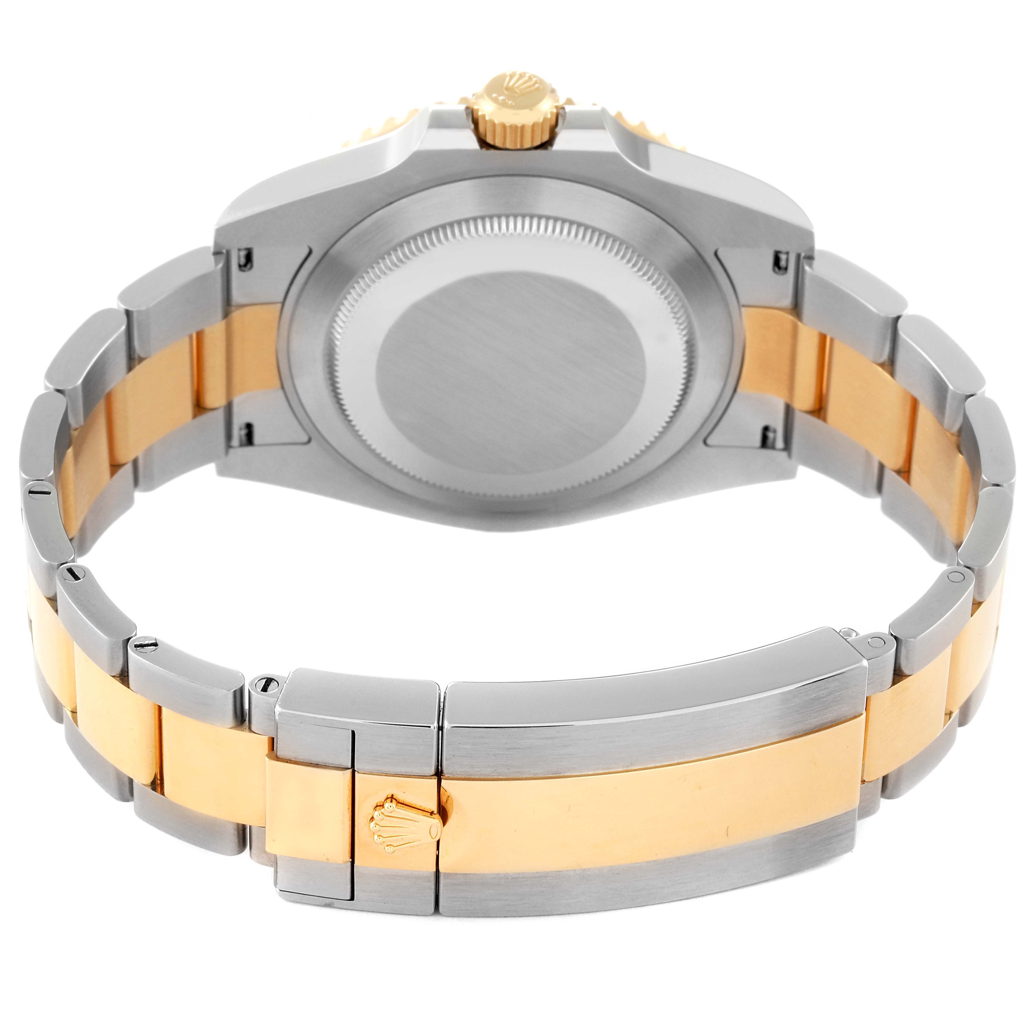 The image shows the back view of a Rolex Submariner 126613 Men's Steel and Gold (two tone) Blue Dial 126613 Men's Steel and Gold (two tone) Blue Dial watch, highlighting the bracelet and clasp.