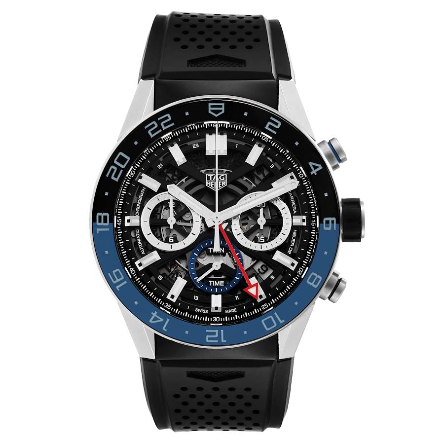 Tag Heuer Carrera Chronograph GMT Batman Bezel Steel Watch CBG2A1Z