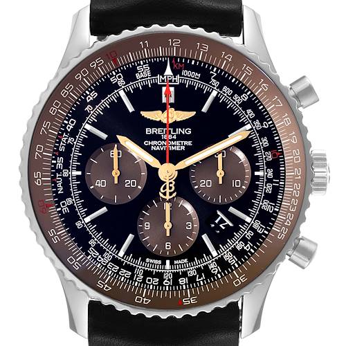 Photo of Breitling Navitimer 01 Black Brown Dial LE Mens Watch AB0127 Box Card