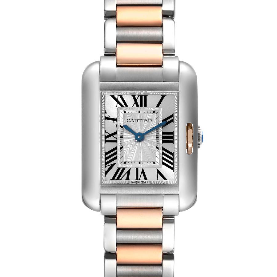 Cartier Tank Anglaise Small Steel Rose Gold Ladies Watch W5310019 SwissWatchExpo