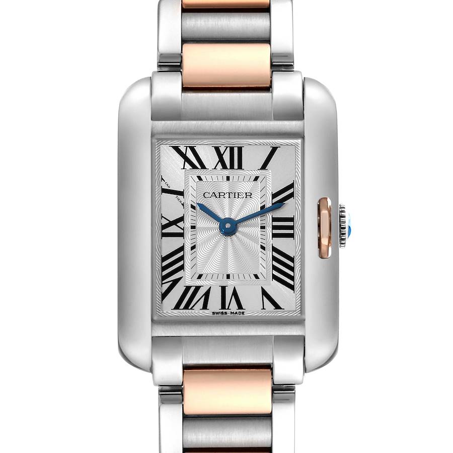 Cartier Tank Anglaise Small Steel Rose Gold Ladies Watch W5310019 SwissWatchExpo