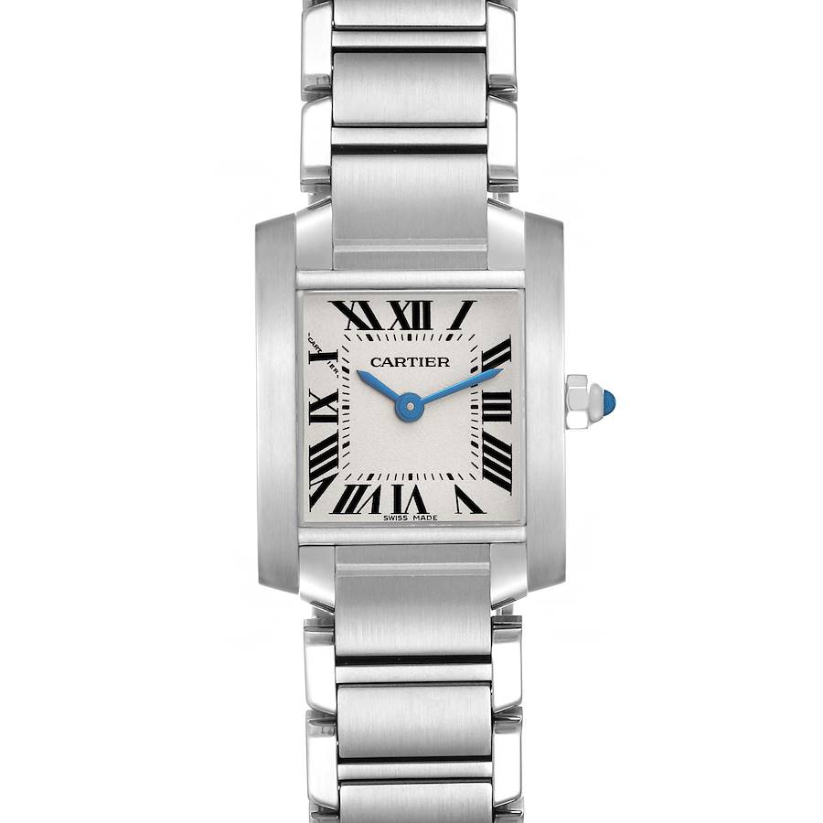 Cartier Tank Francaise Small Silver Dial Steel Ladies Watch W51008Q3 SwissWatchExpo