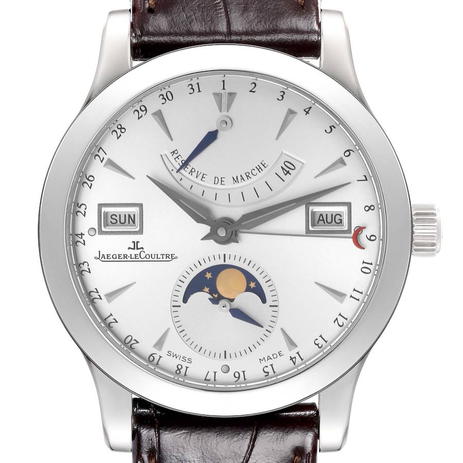 Jaeger LeCoultre Master Calendar Mens Watch 147.8.41.S Q151842A Box Papers SwissWatchExpo