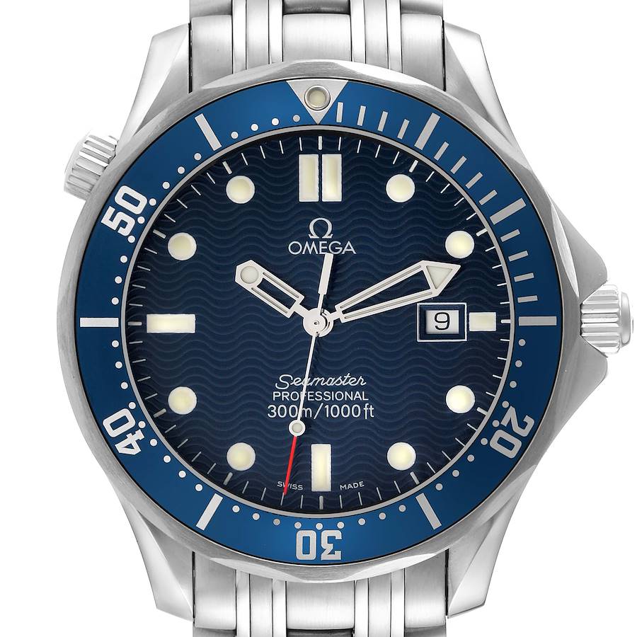 Omega Seamaster 300M Diver Blue Dial Steel Mens Watch 2541.80.00 SwissWatchExpo