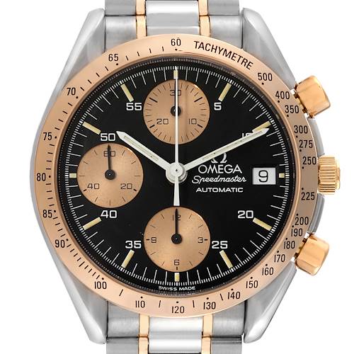 Photo of Omega Speedmaster 39mm Steel Rose Gold Black Dial Mens Watch 3316.50