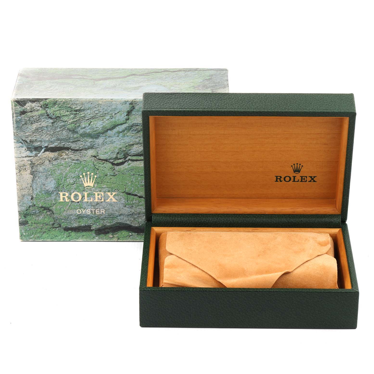 The image shows a Rolex Air-King 14010 Men's Stainless Steel Blue Dial 14010 Men's Stainless Steel Blue Dial watch box and packaging, including an outer box and an inner presentation case.