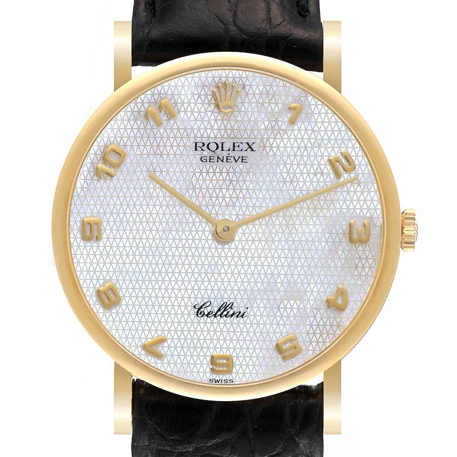 Rolex Cellini Classic Yellow Gold Mother Of Pearl Dial Mens Watch 5112 SwissWatchExpo