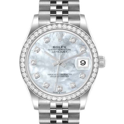 Photo of Rolex Datejust 31 Steel White Gold Mother Of Pearl Diamond Ladies Watch 278384 Box Card
