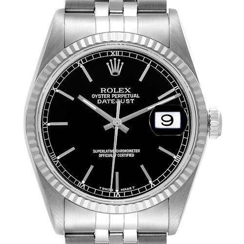 Photo of NOT FOR SALE Rolex Datejust 36 Steel White Gold Black Dial Mens Watch 16234 PARTIAL PAYMENT
