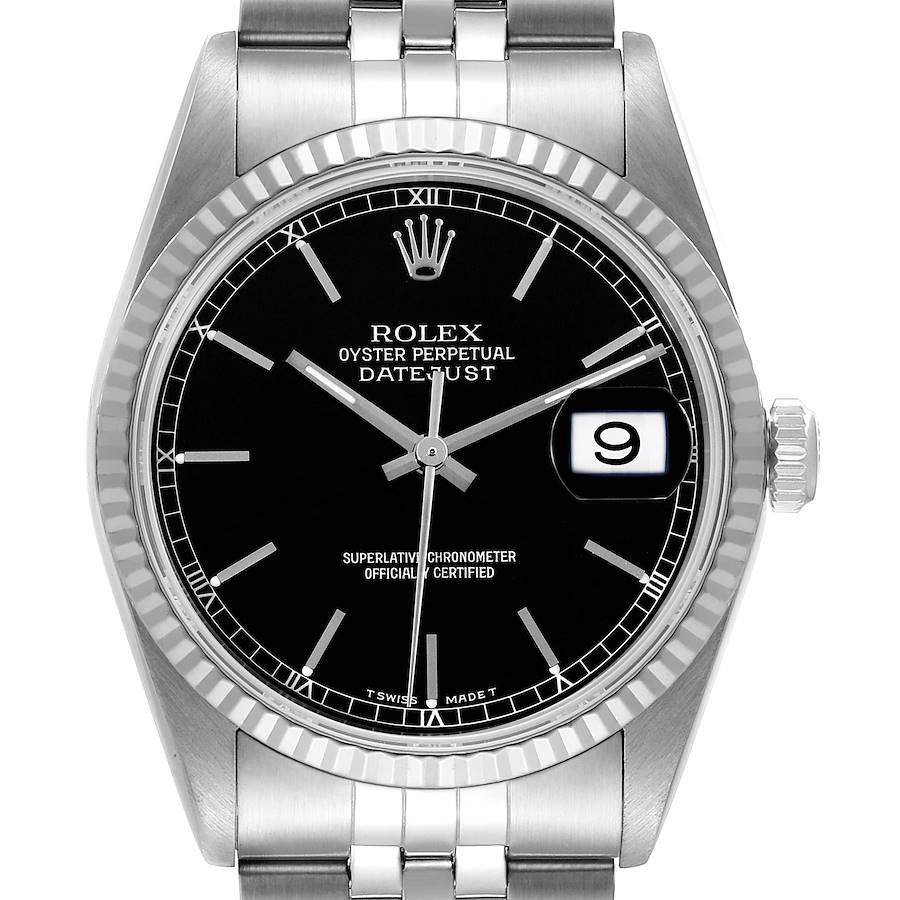 NOT FOR SALE Rolex Datejust 36 Steel White Gold Black Dial Mens Watch 16234 PARTIAL PAYMENT SwissWatchExpo