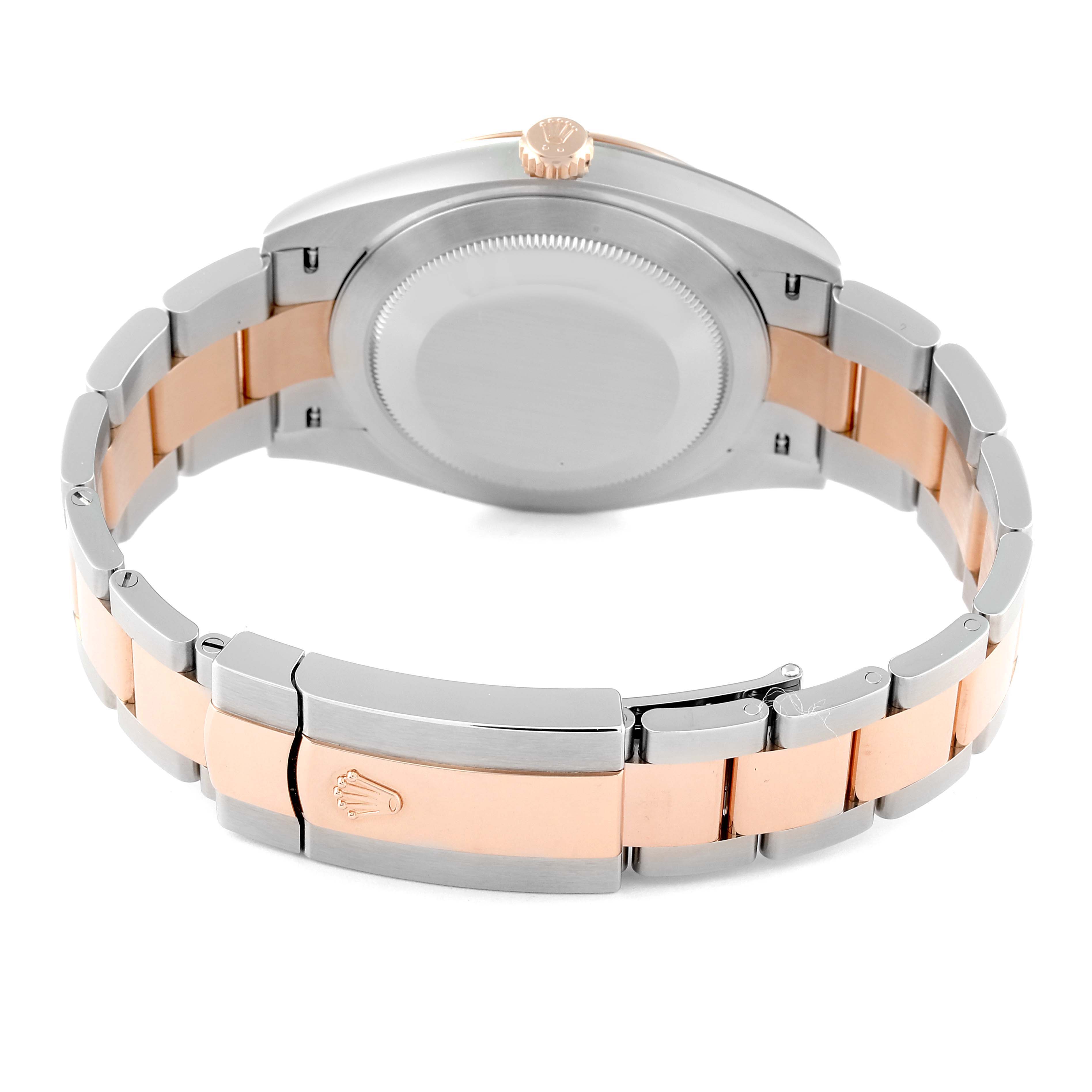 The image shows the back view of a Rolex Datejust 41 126331 Men's Steel and Gold (two tone) Grey Dial 126331 Men's Steel and Gold (two tone) Grey Dial, displaying the case back, crown, and two-tone bracelet.