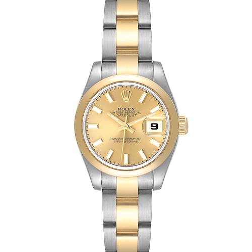 Photo of Rolex Datejust Ladies Steel Yellow Gold Champagne Dial Watch 179163 Box Papers