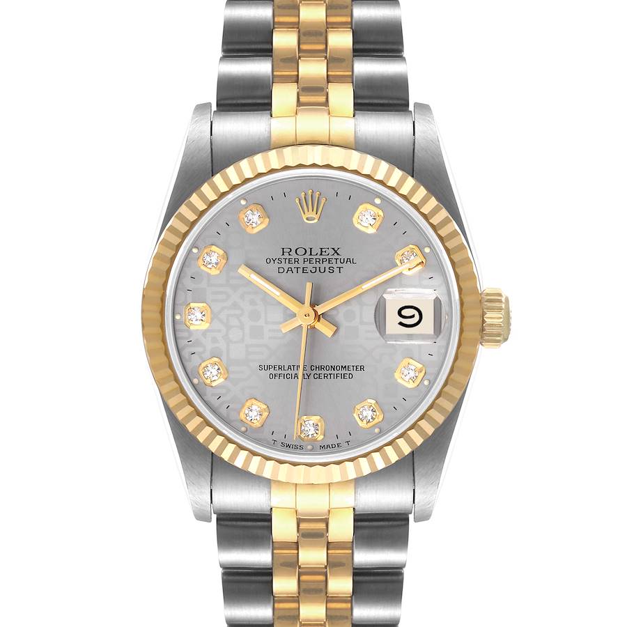 Rolex Datejust Midsize 31 Steel Yellow Gold Diamond Ladies Watch 68273 NOS SwissWatchExpo