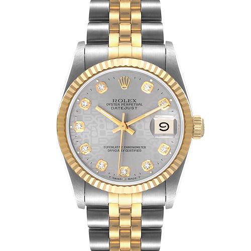 Photo of Rolex Datejust Midsize 31 Steel Yellow Gold Diamond Ladies Watch 68273 NOS