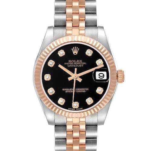 Photo of Rolex Datejust Midsize Steel Rose Gold Diamond Ladies Watch 178271