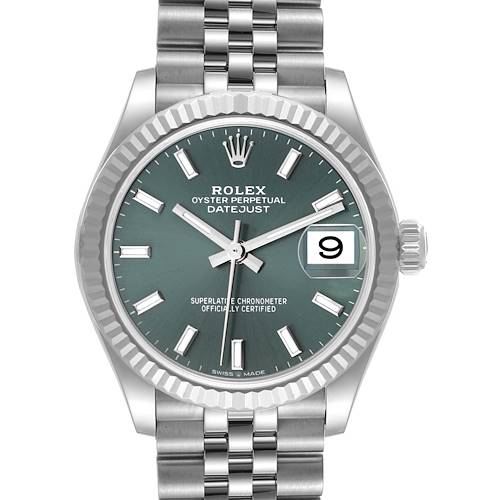 Photo of *NOT FOR SALE* Rolex Datejust Midsize Steel White Gold Mint Green Dial Watch 278274 Box Card (Partial Payment)
