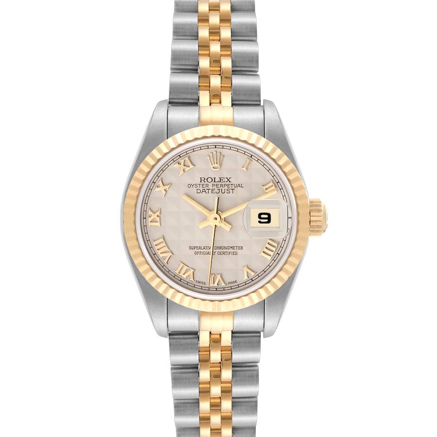 Rolex Datejust Pyramid Dial Steel Yellow Gold Ladies Watch 69173 SwissWatchExpo