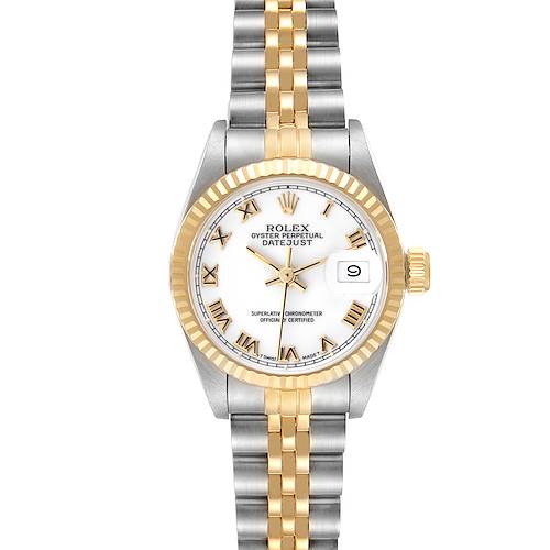 Photo of Rolex Datejust White Roman Dial Steel Yellow Gold Ladies Watch 69173