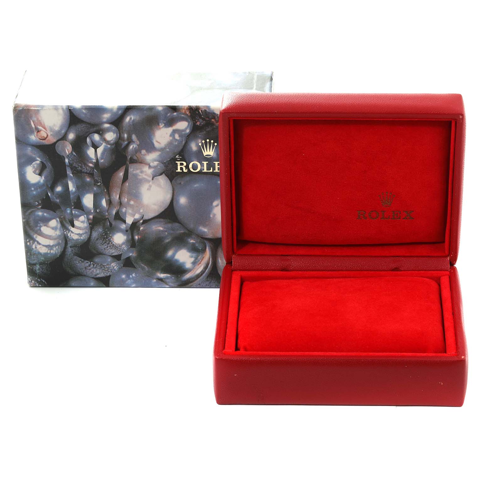 The image shows an open Rolex Datejust 69173 Women's Steel and Gold (two tone) White Dial 69173 Women's Steel and Gold (two tone) White Dial watch box and its outer packaging.