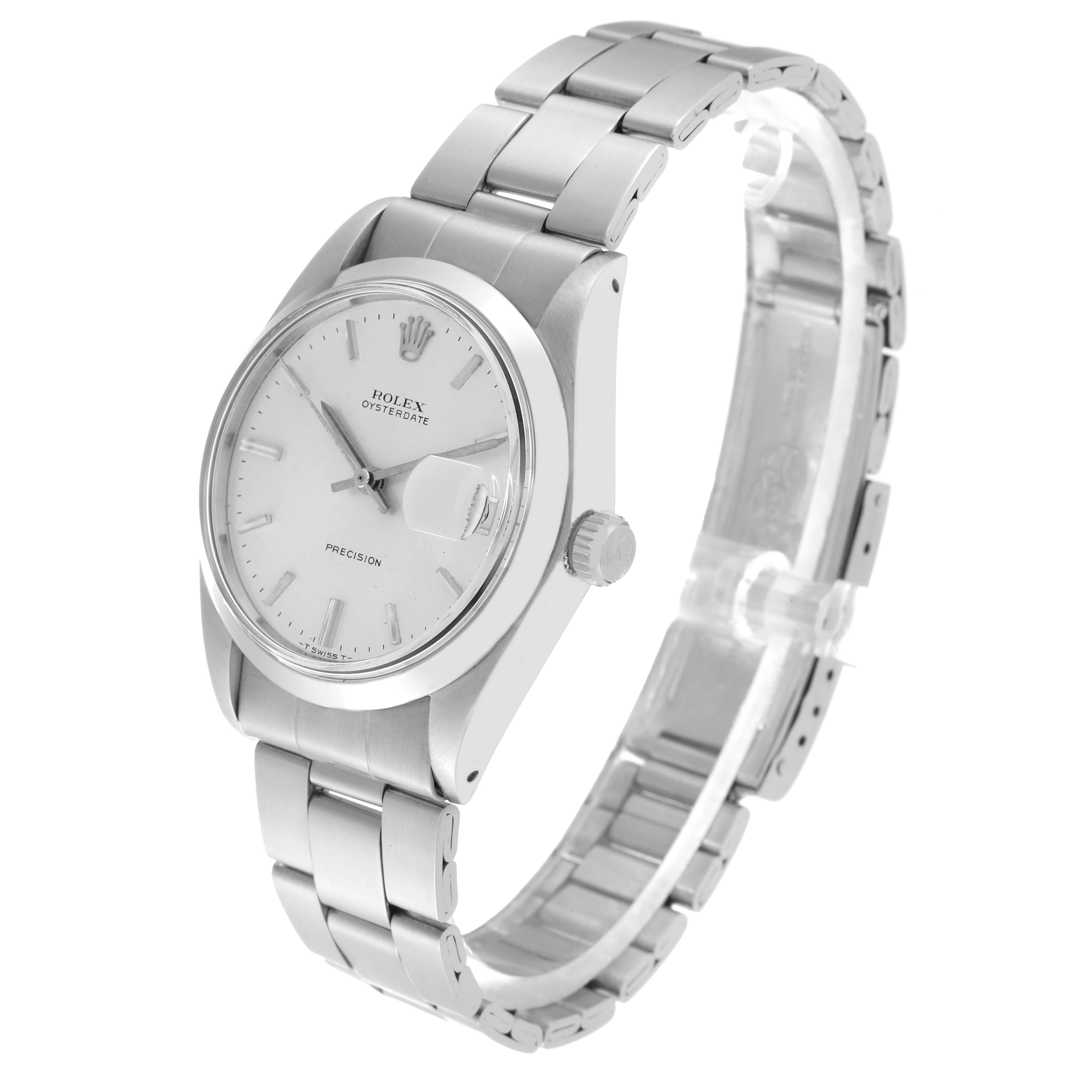The Rolex Vintage Collection 6694 Men's Stainless Steel Silver Dial 6694 Men's Stainless Steel Silver Dial watch is shown at a front-side angle, highlighting the dial and bracelet.