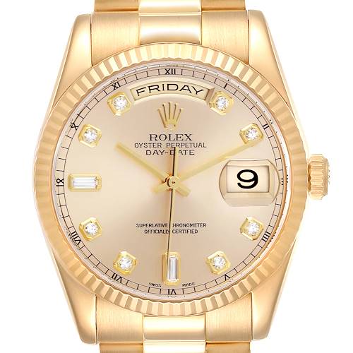 Photo of NOT FOR SALE Rolex President Day Date Yellow Gold Diamond Mens Watch 118238 Box Papers PARTIAL PAYMENT