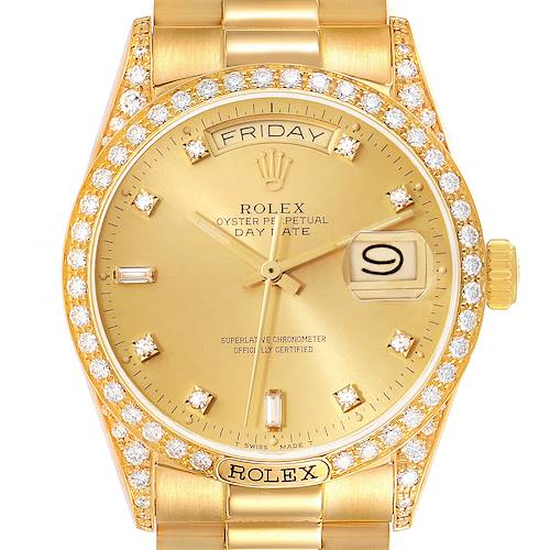 Photo of NOT FOR SALE Rolex President Day-Date Yellow Gold Diamond Mens Watch 18138 PARTIAL PAYMENT