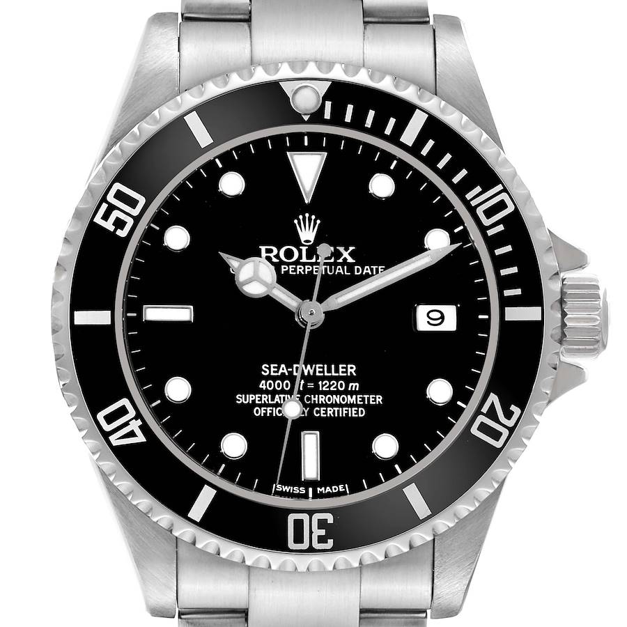 Rolex Seadweller 4000 Black Dial Steel Mens Watch 16600 SwissWatchExpo