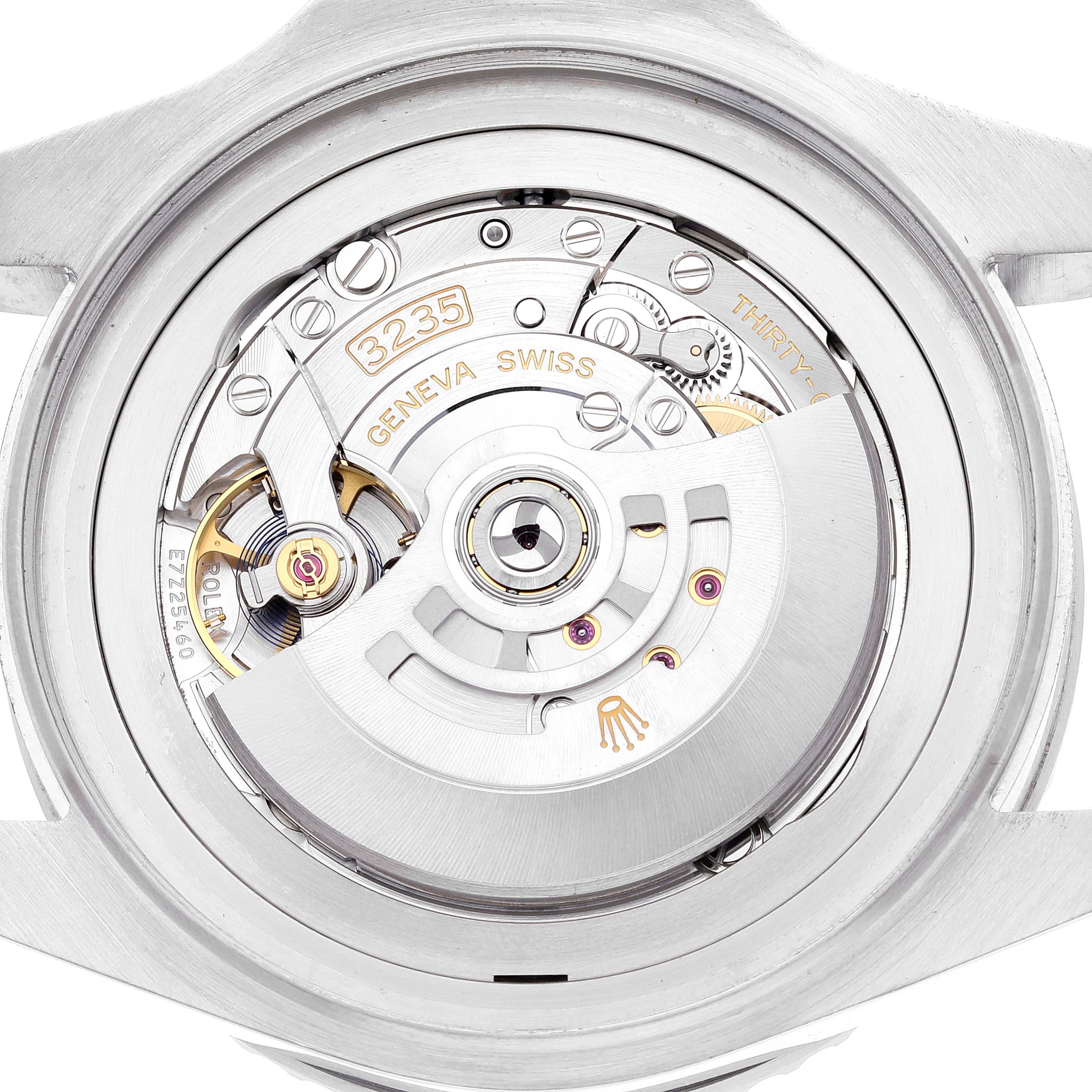 This image shows the back view of the Rolex Sea-Dweller 126660 Men's Stainless Steel Black Dial 126660 Men's Stainless Steel Black Dial watch, revealing its inner mechanical movement.