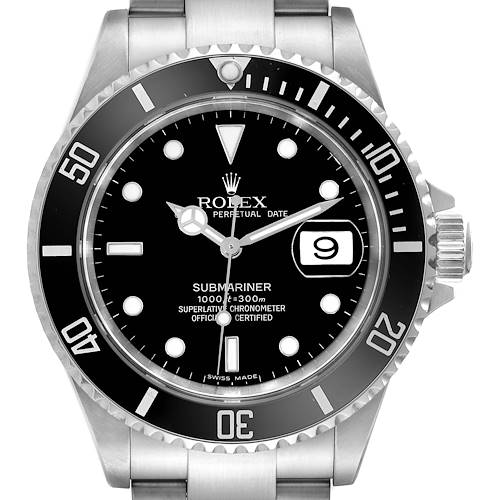 Photo of Rolex Submariner Date Black Dial Steel Mens Watch 16610