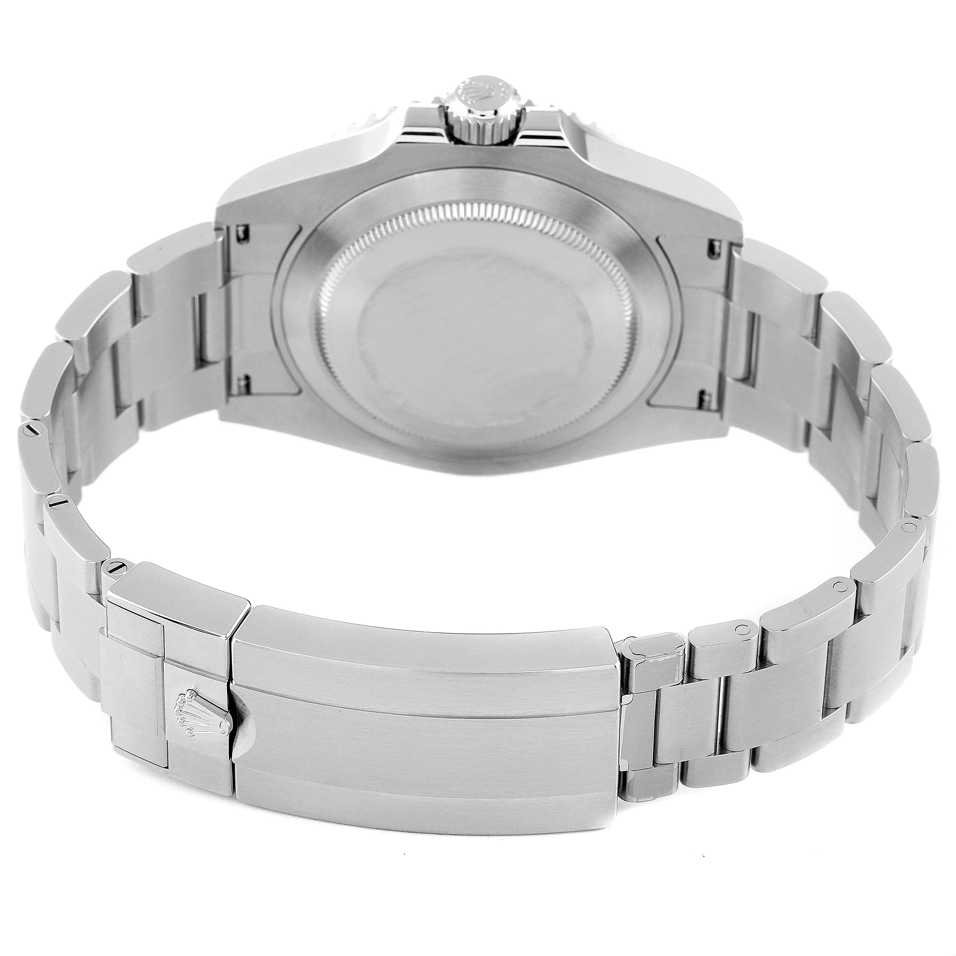 The image shows the case back and bracelet of a Rolex Submariner 124060 Men
s Stainless Steel Black Dial 124060 Men
s Stainless Steel Black Dial watch from a rear angle.