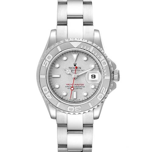Photo of Rolex Yachtmaster 29 Steel Platinum Dial Bezel Ladies Watch 169622 Box