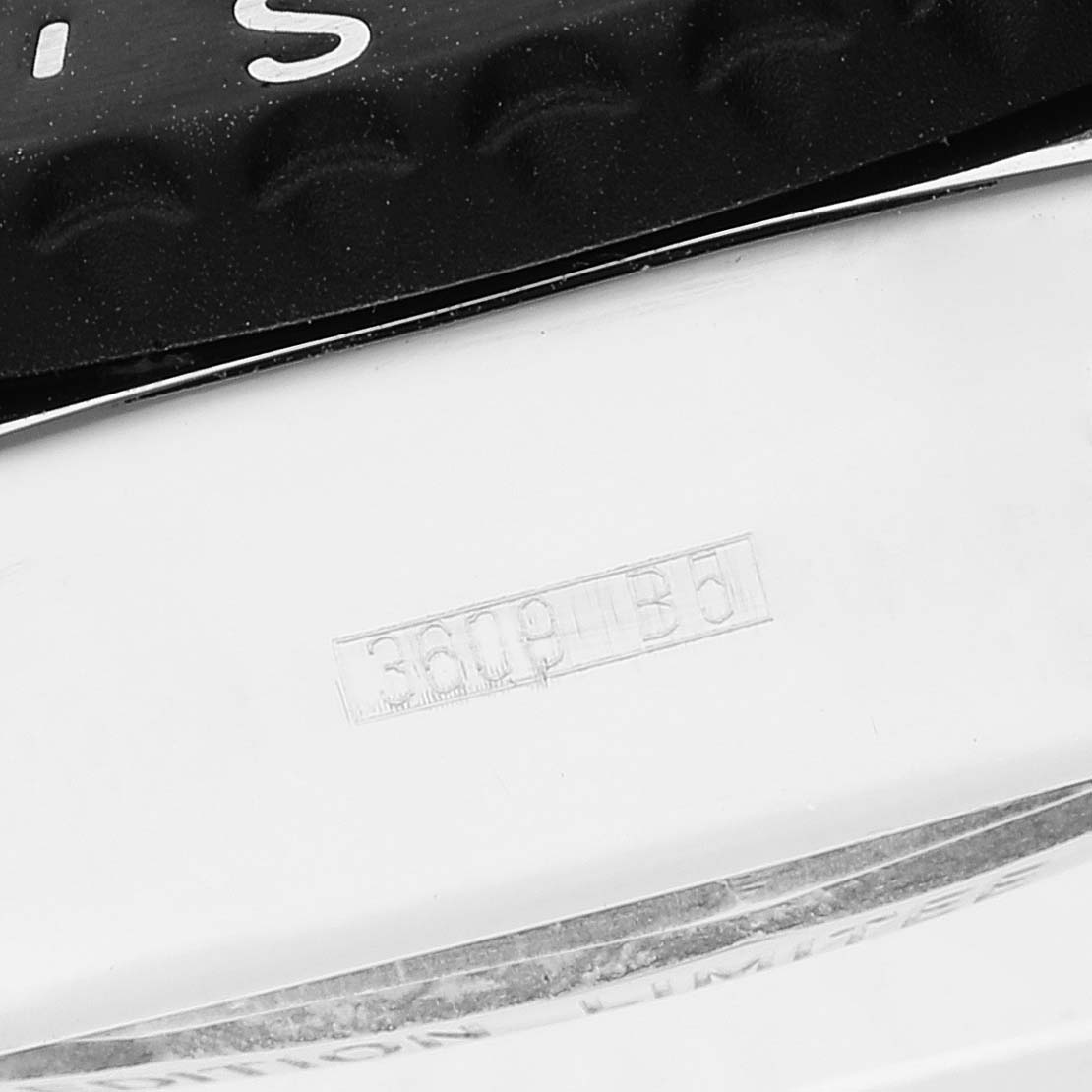 This is a close-up image of the casing and bezel area of a Breitling Professional Series A78364 Men's Stainless Steel Black Dial A78364 Men's Stainless Steel Black Dial watch, showing part of the serial number.