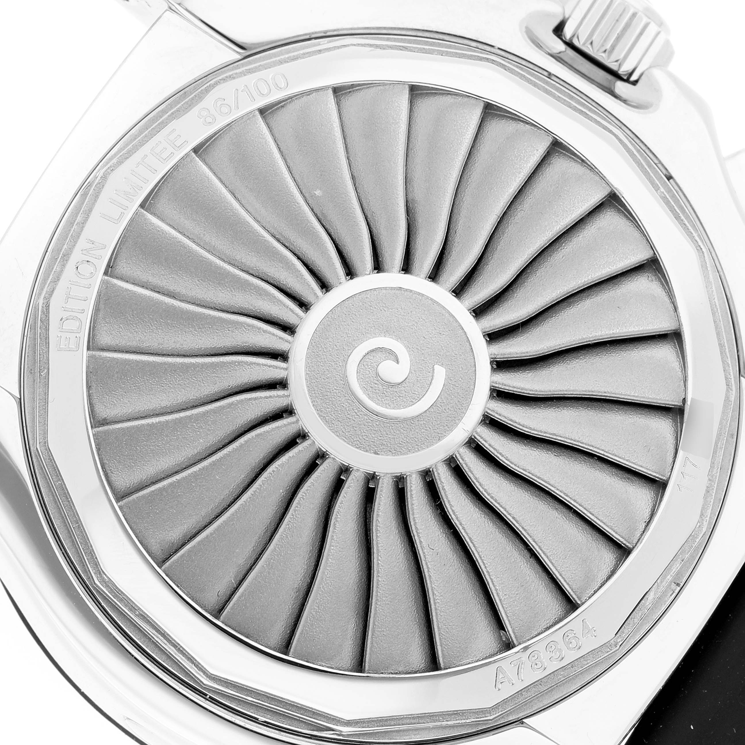 The image shows the back case of a Breitling Professional Series A78364 Men's Stainless Steel Black Dial A78364 Men's Stainless Steel Black Dial watch, focusing on the limited edition engraving and detailed design.