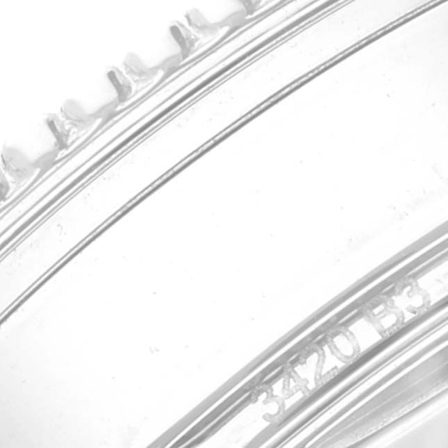 The image shows a close-up of the case back and bezel edge of the Breitling Navitimer A17395 Men's Stainless Steel Blue Dial A17395 Men's Stainless Steel Blue Dial Automatic 35 Blue Dial Steel Ladies Watch A17395.