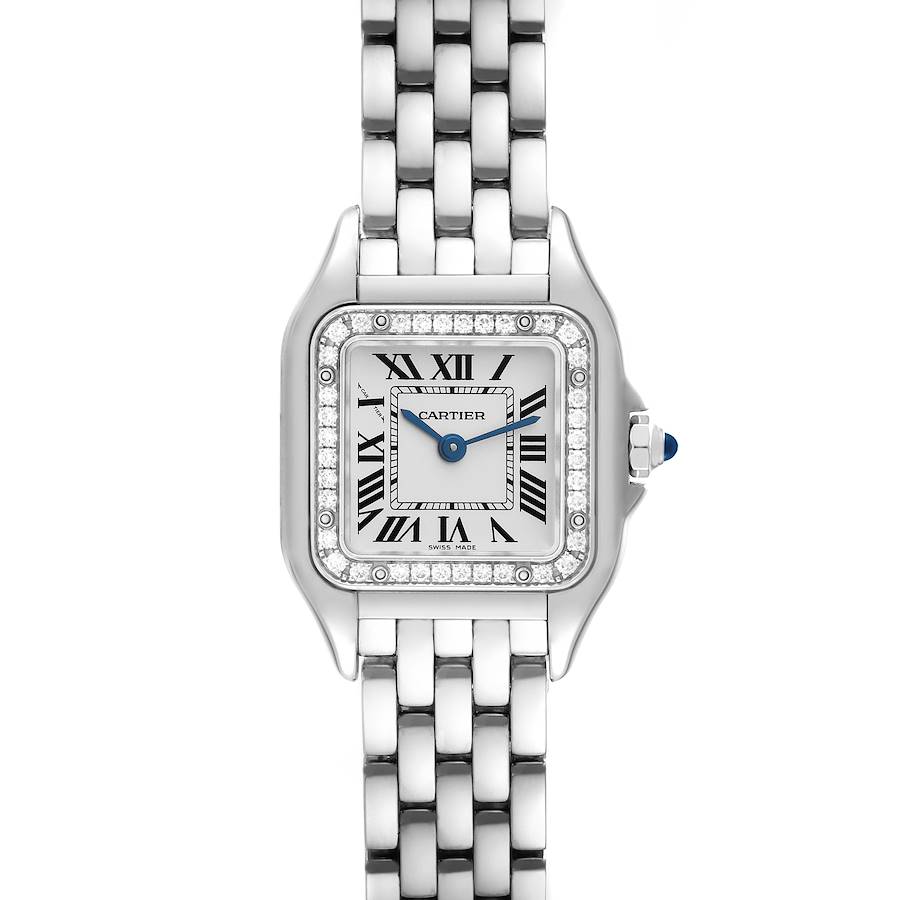 Cartier Panthere Small Steel Diamond Bezel Ladies Watch W4PN0007 Box Papers SwissWatchExpo