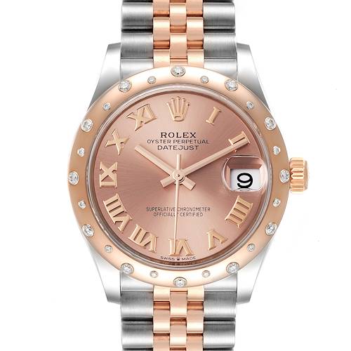Photo of Rolex Datejust 31 Midsize Steel Rose Gold Diamond Watch 278341 Unworn