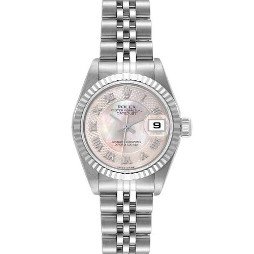 Photo of Rolex Datejust Steel White Gold Mother of Pearl Ladies Watch 79174