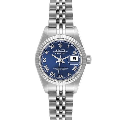 Photo of Rolex Datejust Steel White Gold Blue Roman Dial Ladies Watch 79174