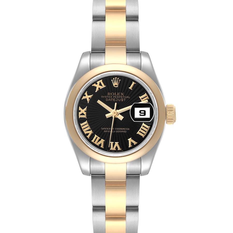 Rolex Datejust Steel Yellow Gold Black Sunbeam Dial Ladies Watch 179163 Box Card SwissWatchExpo