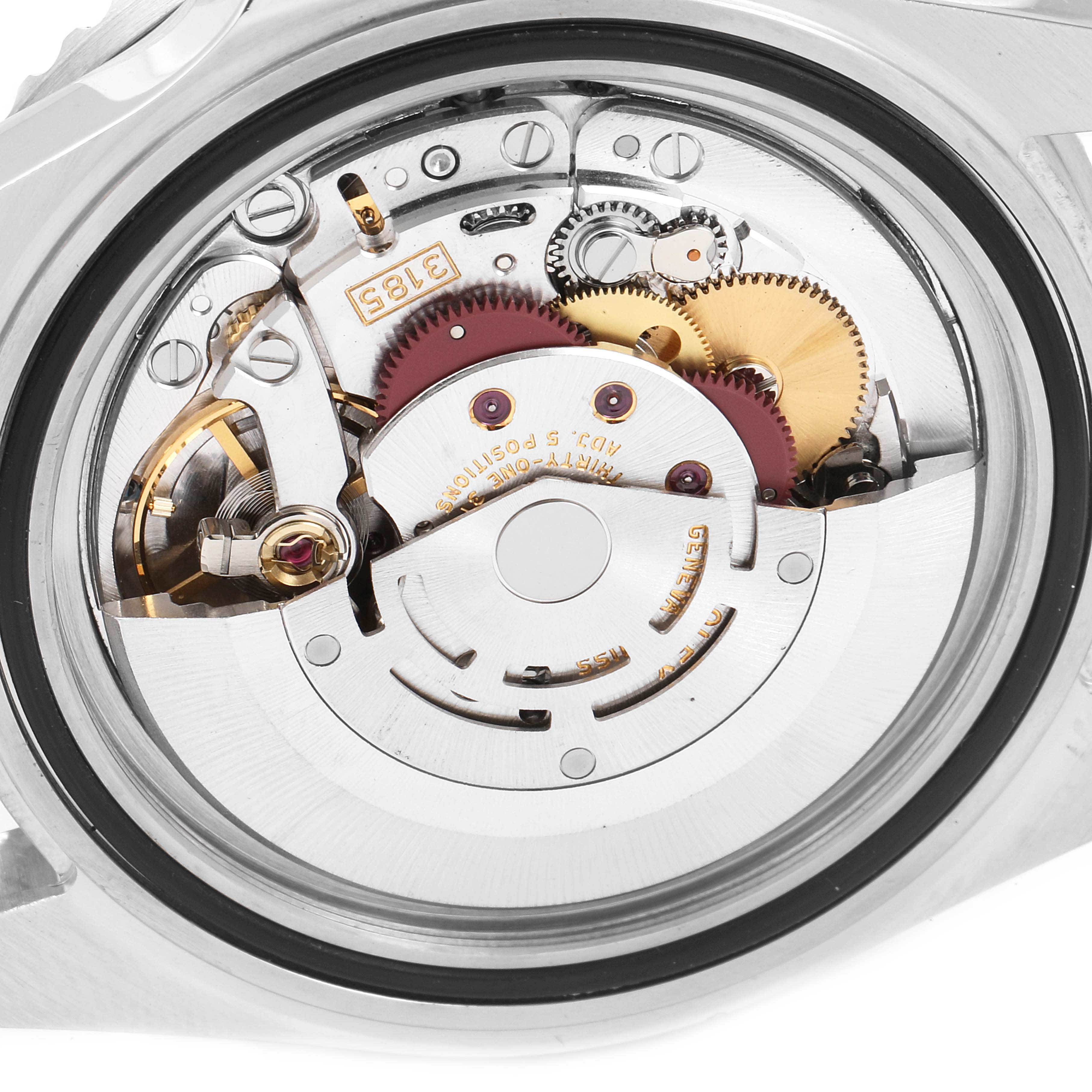 The image shows the movement and inner mechanics of a Rolex GMT-Master 16710 Men
s Stainless Steel Black Dial 16710 Men
s Stainless Steel Black Dial watch from a rear or open caseback angle.