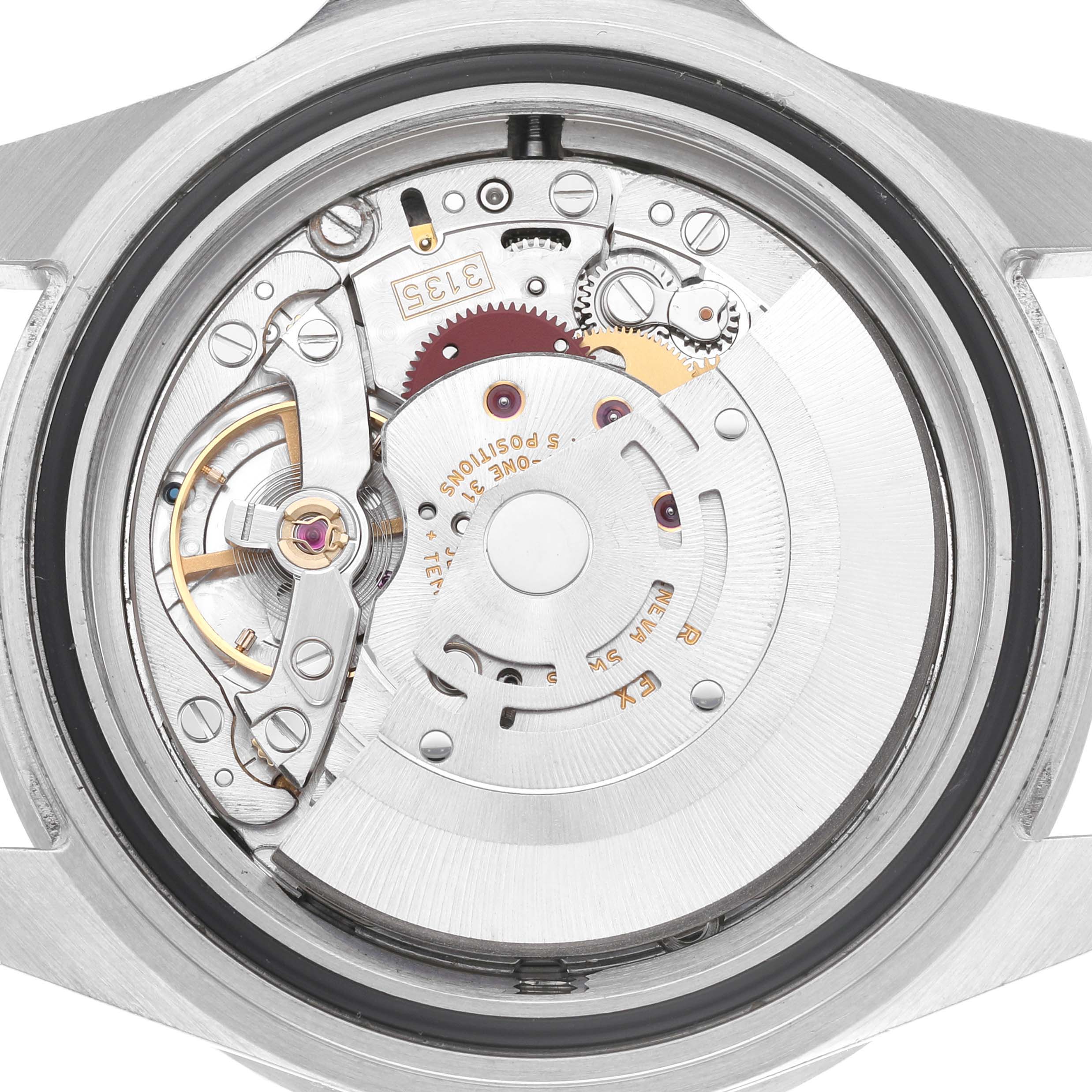 The image shows the movement and internal components of the Rolex Sea-Dweller 16600 Men's Stainless Steel Black Dial watch from a back view angle.